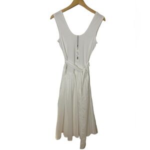 NWT La Vie Rebecca Taylor White Voile Sleeveless Rib Dress Extra Small